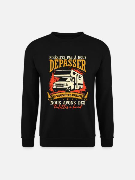 Drôle Camping-Car Humour - Sweat-shirt Unisexe - noir