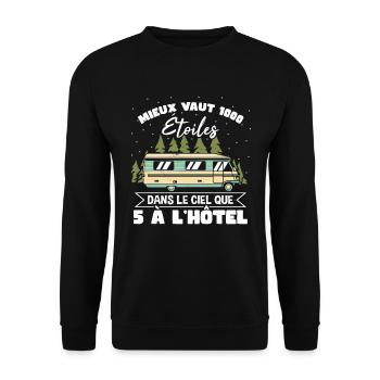 Camping Car Dicton Camping - Sweat-shirt Unisexe - noir - Devant - Alina (178cm) & Michal (187cm)
