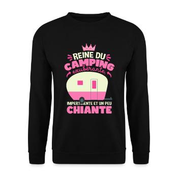 Reine Du Camping - Sweat-shirt Unisexe - noir - Devant - Alina (178cm) & Michal (187cm)