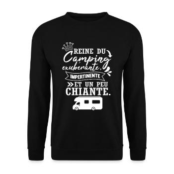 Femme Reine Du Camping Camping Car - Sweat-shirt Unisexe - noir - Devant - Alina (178cm) & Michal (187cm)