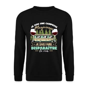 Camper Campeuse Camping-Car - Sweat-shirt Unisexe - noir - Devant - Alina (178cm) & Michal (187cm)