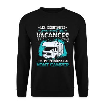 Les Professionnels Vont Camper - Sweat-shirt Unisexe - noir - Devant - Alina (178cm) & Michal (187cm)