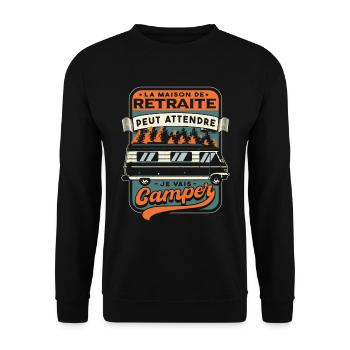 Retraite Camper Camping-Car - Sweat-shirt Unisexe - noir - Devant - Alina (178cm) & Michal (187cm)