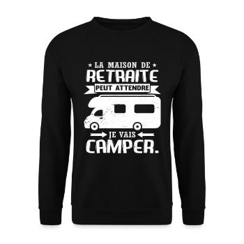 Retraite Camping-Car Humour - Sweat-shirt Unisexe - noir - Devant - Alina (178cm) & Michal (187cm)