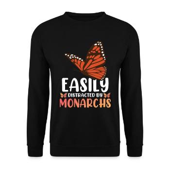 Facilement distrait par les monarques - Sweat-shirt Unisexe - noir - Devant - Alina (178cm) & Michal (187cm)