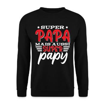 Papa Et Papy Dicton - Sweat-shirt Unisexe - noir - Devant - Alina (178cm) & Michal (187cm)