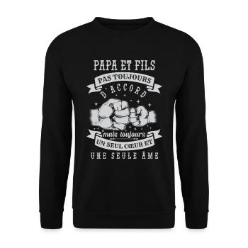 Papa Et Fils - Sweat-shirt Unisexe - noir - Devant - Alina (178cm) & Michal (187cm)