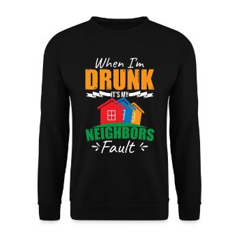 Drôle de voisin Quartier des hommes - Sweat-shirt Unisexe - noir - Devant - Alina (178cm) & Michal (187cm)