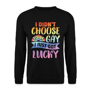 Ich habe mir nicht ausgesucht, schwul zu sein | LGBTQ - Unisex Pullover - Schwarz - Vorne - Alina (178cm) & Michal (187cm)