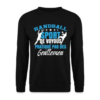 Handball Sport Entraîneur - Sweat-shirt Unisexe - noir - Devant - Alina (178cm) & Michal (187cm)