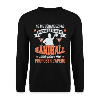 Handball Humour Apéro - Sweat-shirt Unisexe - noir - Devant - Alina (178cm) & Michal (187cm)