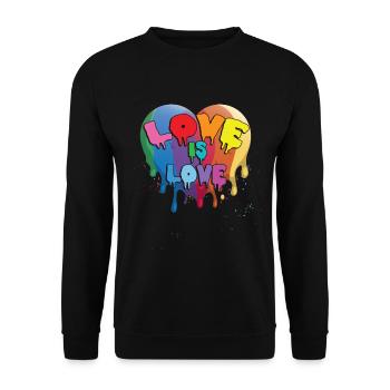 Love LGBTQ Pride Monat - Unisex Pullover - Schwarz - Vorne - Alina (178cm) & Michal (187cm)
