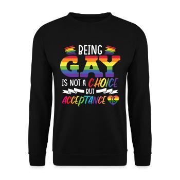 Citation gay Mois de la fierté gay LGBTQ - Sweat-shirt Unisexe - noir - Devant - Alina (178cm) & Michal (187cm)