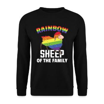 LGBT Regenbogenfarbe Schaf Pride Monat - Unisex Pullover - Schwarz - Vorne - Alina (178cm) & Michal (187cm)