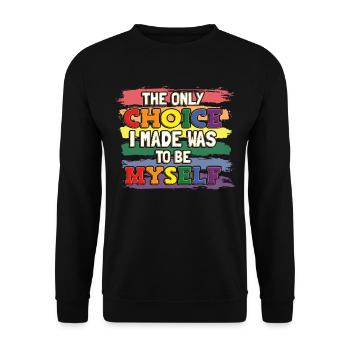 LGBT Quote Rainbow Color Lesbian Gay Parade - Unisex Sweatshirt - black - Front - Alina (178cm) & Michal (187cm)