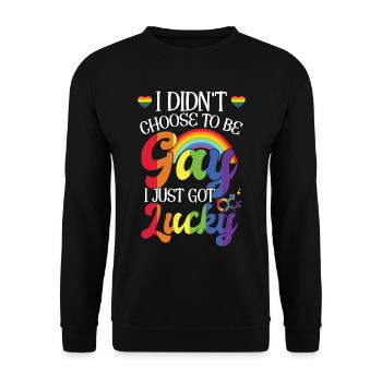 Ich habe mir nicht ausgesucht, schwul zu sein - Unisex Pullover - Schwarz - Vorne - Alina (178cm) & Michal (187cm)