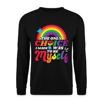 Regenbogenflagge LGBTQ Gay Lesbian Pride - Unisex Pullover - Schwarz - Vorne - Alina (178cm) & Michal (187cm)