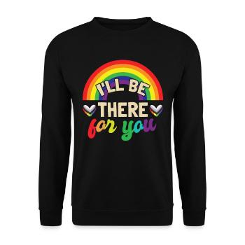 Regenbogenflagge LGBT - Unisex Pullover - Schwarz - Vorne - Alina (178cm) & Michal (187cm)
