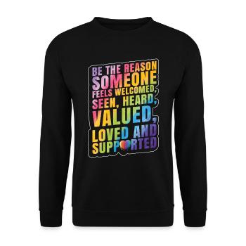 LGBTQ-| LGBT-| unterstützen Pride-Monat - Unisex Pullover - Schwarz - Vorne - Alina (178cm) & Michal (187cm)