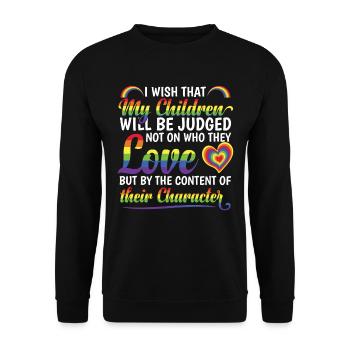Pride Month | LGTBQ | Mama | Regenbogenfahne - Unisex Pullover - Schwarz - Vorne - Alina (178cm) & Michal (187cm)