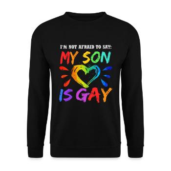 Mein Sohn ist schwul | Pride Month | LGBT Mama - Unisex Pullover - Schwarz - Vorne - Alina (178cm) & Michal (187cm)