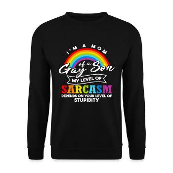 Maman d’un fils gay | Mois de la fierté - Sweat-shirt Unisexe - noir - Devant - Alina (178cm) & Michal (187cm)