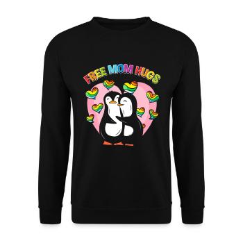 Kostenlose Mama-Umarmungen | Gay Pride | Pride Month | LGBT - Unisex Pullover - Schwarz - Vorne - Alina (178cm) & Michal (187cm)