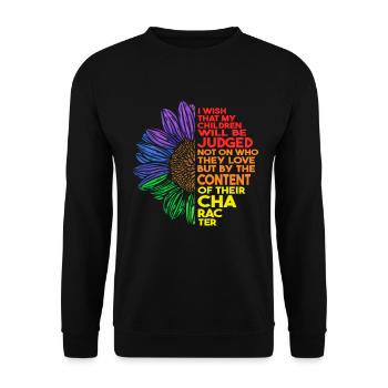 LGBT-| Gay Event | Schwule Community - Unisex Pullover - Schwarz - Vorne - Alina (178cm) & Michal (187cm)