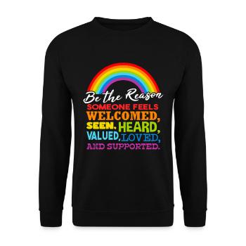 LGBT-Eltern | Schwule | Regenbogenflagge | Pride-Monat - Unisex Pullover - Schwarz - Vorne - Alina (178cm) & Michal (187cm)