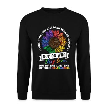 Maman LGBT | Mois de la fierté | Droits des homosexuels - Sweat-shirt Unisexe - noir - Devant - Alina (178cm) & Michal (187cm)