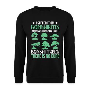 Funny Bonsai - Unisex Sweatshirt - black - Front - Alina (178cm) & Michal (187cm)