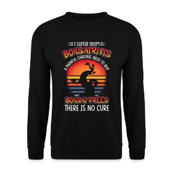 Bonsai Baum Humor Wacholder Baumpflanzpflanzen - Unisex Pullover - Schwarz - Vorne - Alina (178cm) & Michal (187cm)