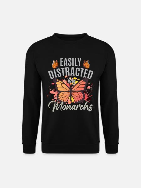 Easily Distracted By Monarchs - Unisex Sweatshirt - black