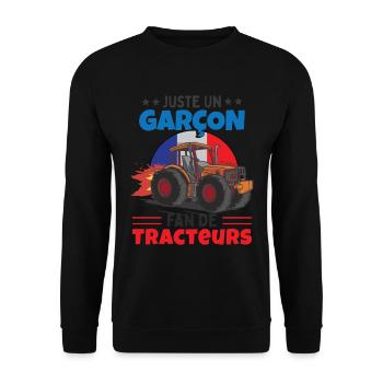 Fan De Tracteurs Enfants Cadeau - Sweat-shirt Unisexe - noir - Devant - Alina (178cm) & Michal (187cm)
