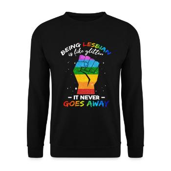 Funny Lesbian Pride Month - Unisex Sweatshirt - black - Front - Alina (178cm) & Michal (187cm)
