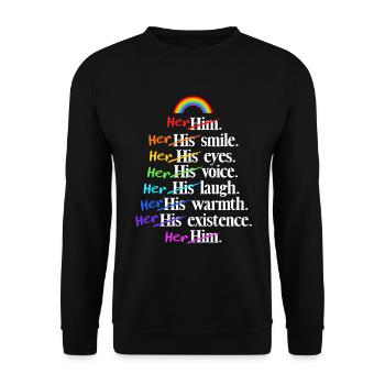 Lesbian Pride LGBT Lesbian Couple Rainbow Flag - Sweat-shirt Unisexe - noir - Devant - Alina (178cm) & Michal (187cm)
