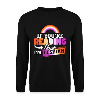 LGBT Rainbow Flag | Pride Month | Lesbian Pride - Unisex Sweatshirt - black - Front - Alina (178cm) & Michal (187cm)