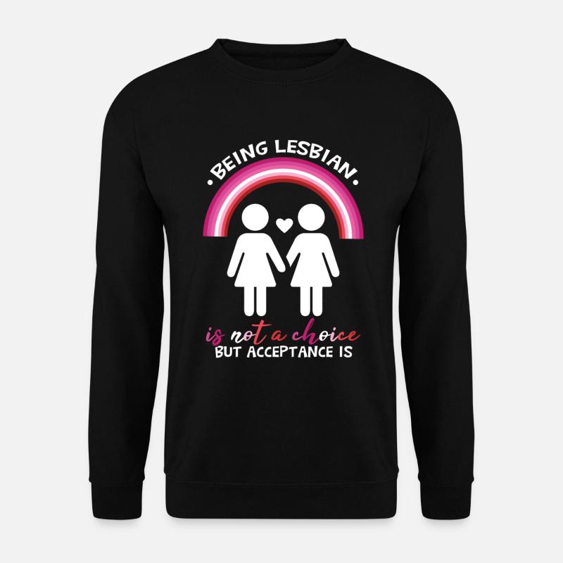 Lesbisches Zitat LGBT Pride Lesbische Regenbogenflagge - Unisex Pullover - Schwarz