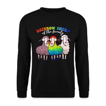 Rainbow Sheep Of The Family - Unisex Sweatshirt - black - Front - Alina (178cm) & Michal (187cm)