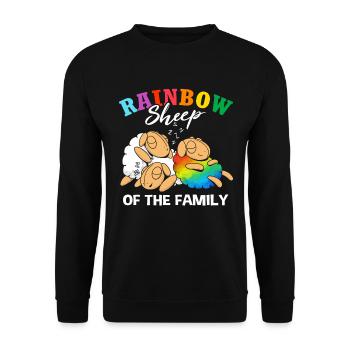 Rainnbow Schaf LGBTQ - Unisex Pullover - Schwarz - Vorne - Alina (178cm) & Michal (187cm)