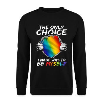 LGBT Heart Rainbow Colors Pride Month - Unisex Sweatshirt - black - Front - Alina (178cm) & Michal (187cm)