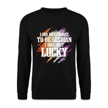 Lesbian Quote Funny Pride Month - Unisex Sweatshirt - black - Front - Alina (178cm) & Michal (187cm)