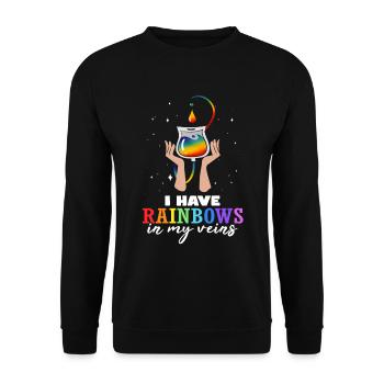 Rainbow Veins LGBTQ Pride Month Gay Lesbienne - Sweat-shirt Unisexe - noir - Devant - Alina (178cm) & Michal (187cm)