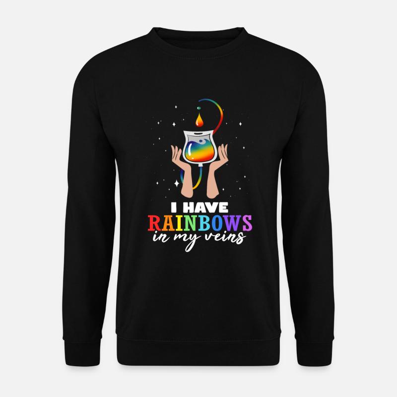 Rainbow Veins LGBTQ Pride Month Schwule Lesbe - Unisex Pullover - Schwarz
