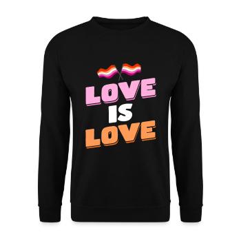 LGBTQ Pride Month Lesbian - Unisex Sweatshirt - black - Front - Alina (178cm) & Michal (187cm)