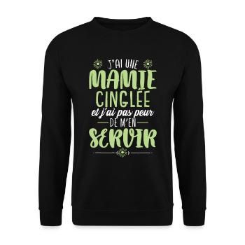 Mamie Humour Petite-Fille - Sweat-shirt Unisexe - noir - Devant - Alina (178cm) & Michal (187cm)