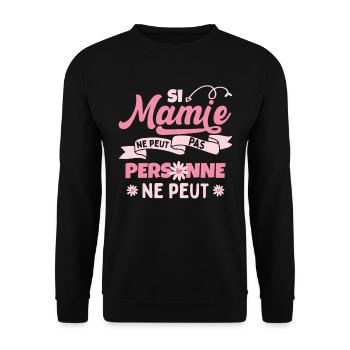 Mamie Grand-Maman Mémère Mamé - Sweat-shirt Unisexe - noir - Devant - Alina (178cm) & Michal (187cm)