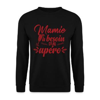 Mamie Humour Grand-Maman Cadeau - Sweat-shirt Unisexe - noir - Devant - Alina (178cm) & Michal (187cm)