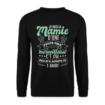 Je Suis La Mamie D'Une Petite-Fille - Sweat-shirt Unisexe - noir - Devant - Alina (178cm) & Michal (187cm)