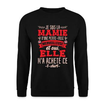 Mamie D'Une Petite-Fille Cadeau - Sweat-shirt Unisexe - noir - Devant - Alina (178cm) & Michal (187cm)